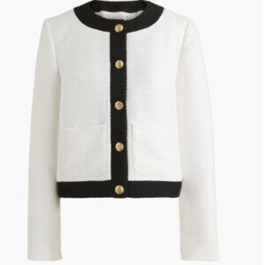 J. Crew Black and White Combo Tweed Lady Jacket, Size 6